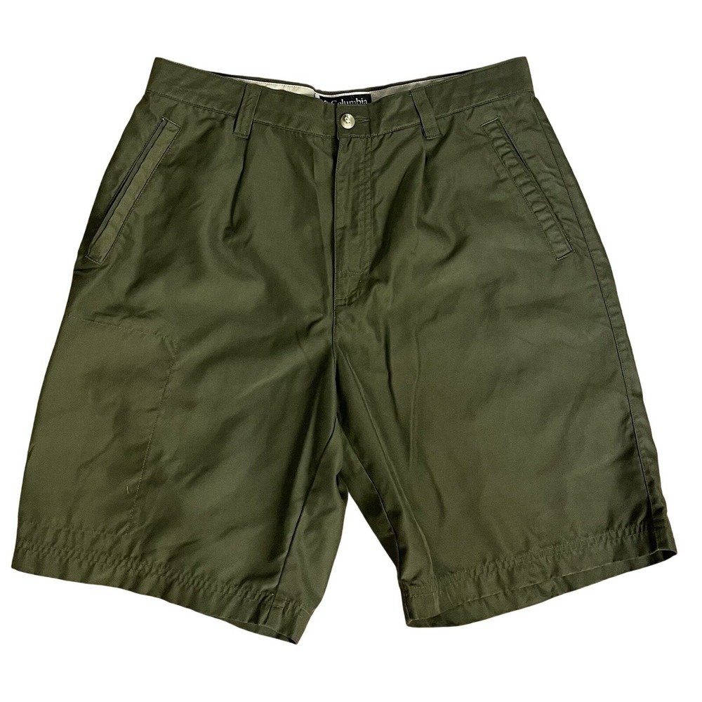 Columbia Sportswear Company Mens Shorts Size 32 Pleated Casual Green Polyester